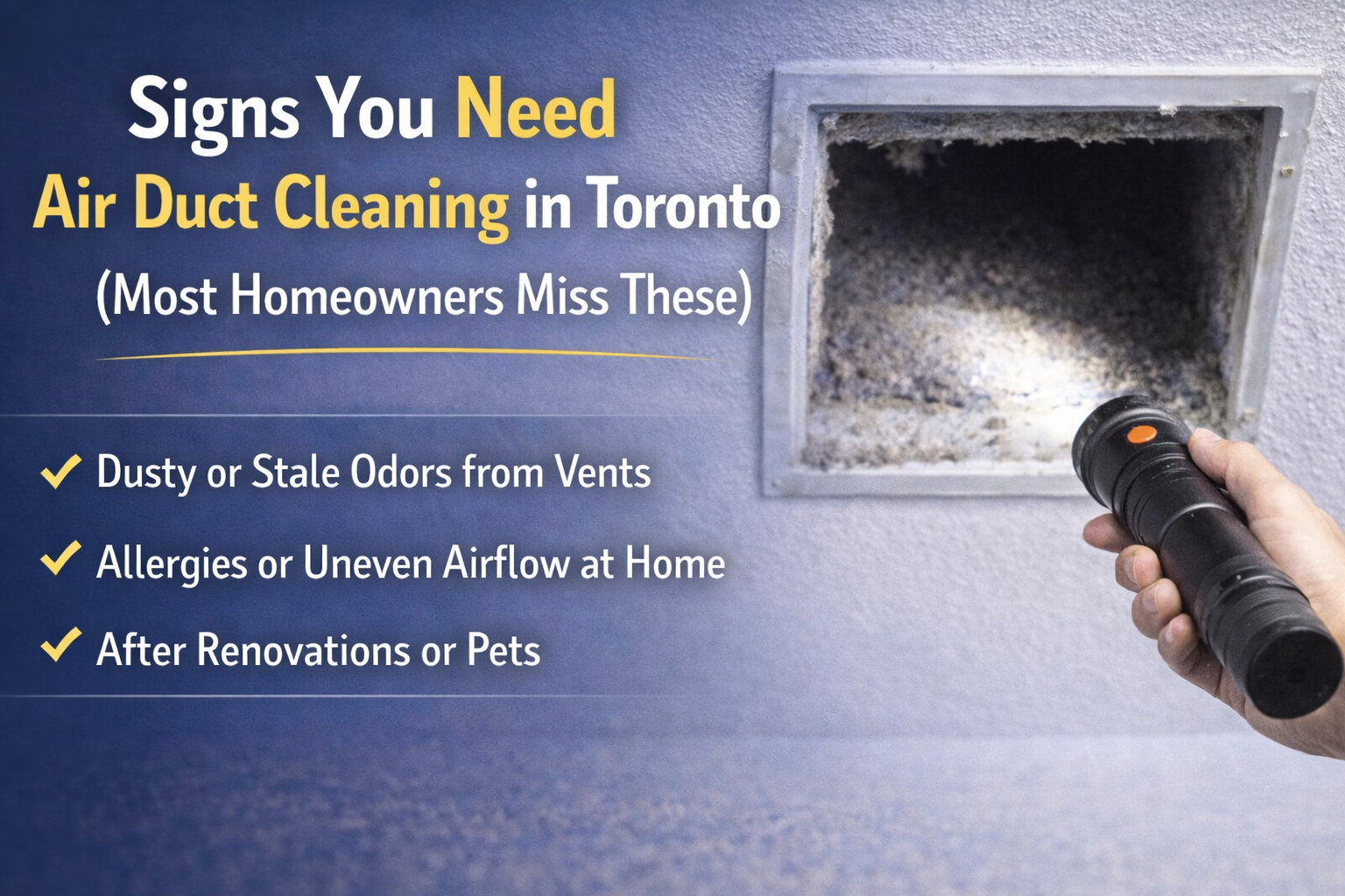Signs You Need Air Duct Cleaning in Toronto