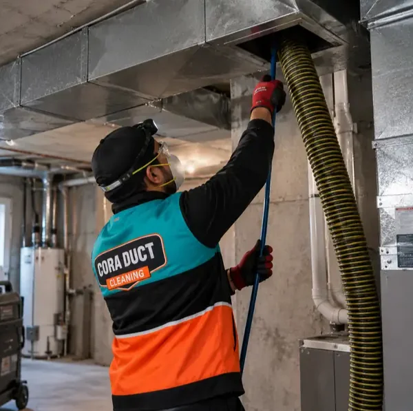 Cora Duct Cleaning technicians cleaning residential air ducts